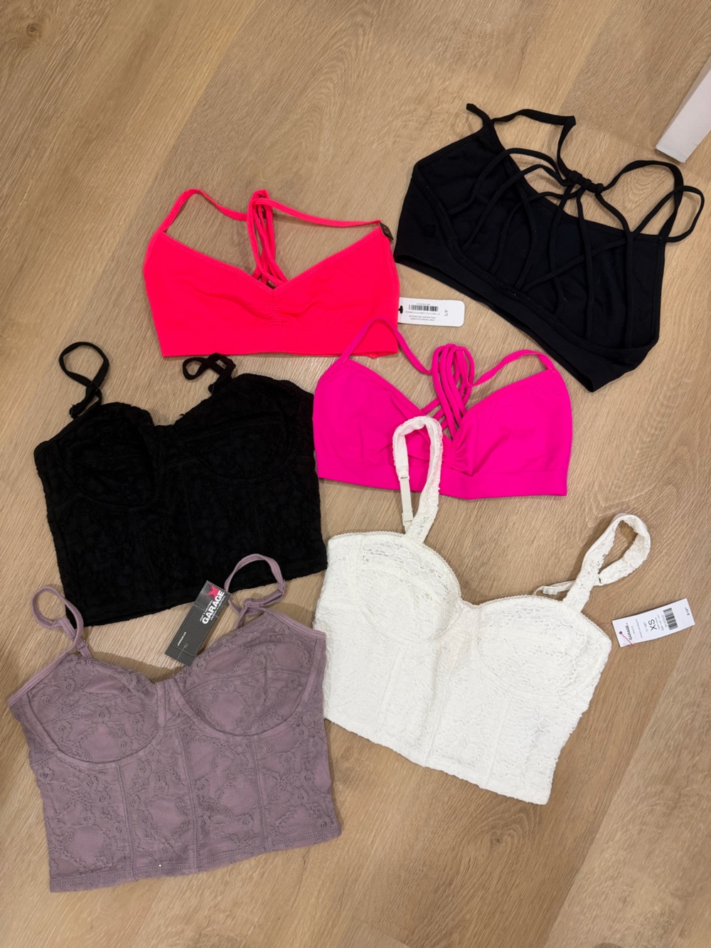 Garage and LaSenza Lace & Bralette Mix - Black, White, Hot Pink, Mauve